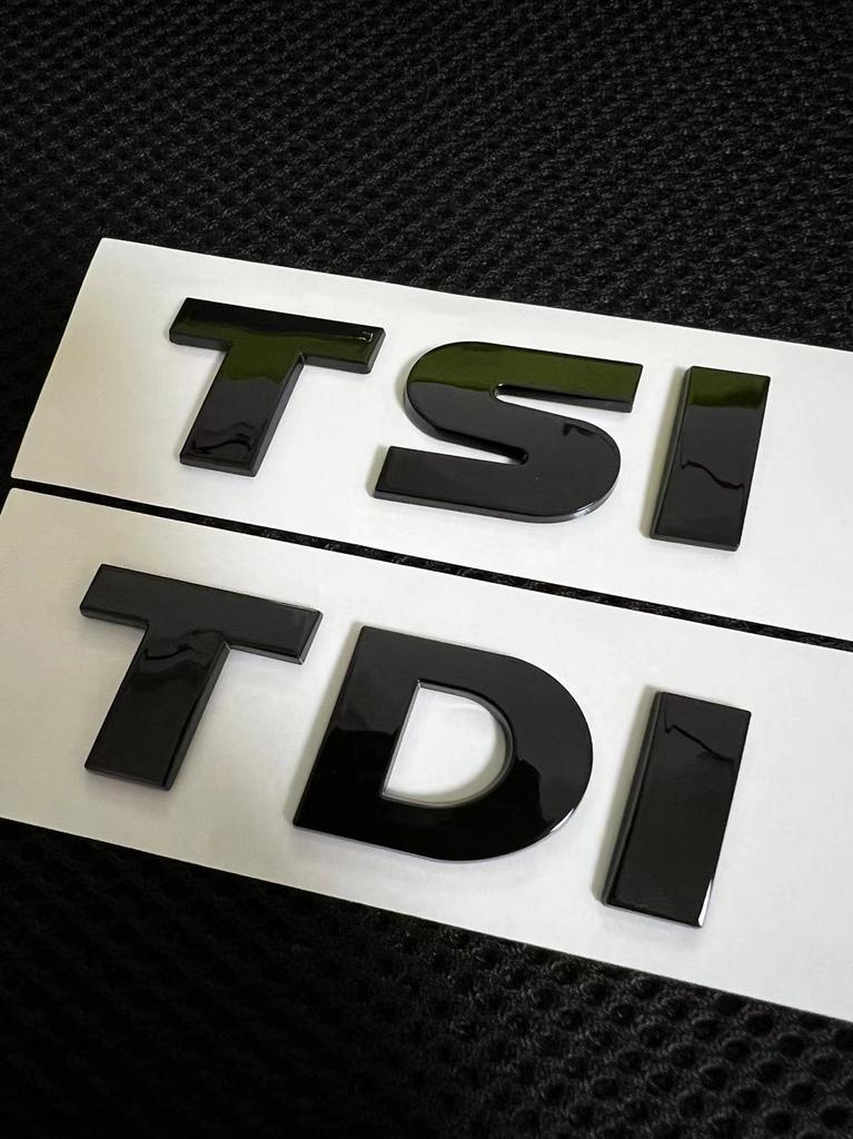 1X Car Styling ABS Glossy Black Sticker TDI TSI Font Car Tail Decal For VW Touareg Car Accessories