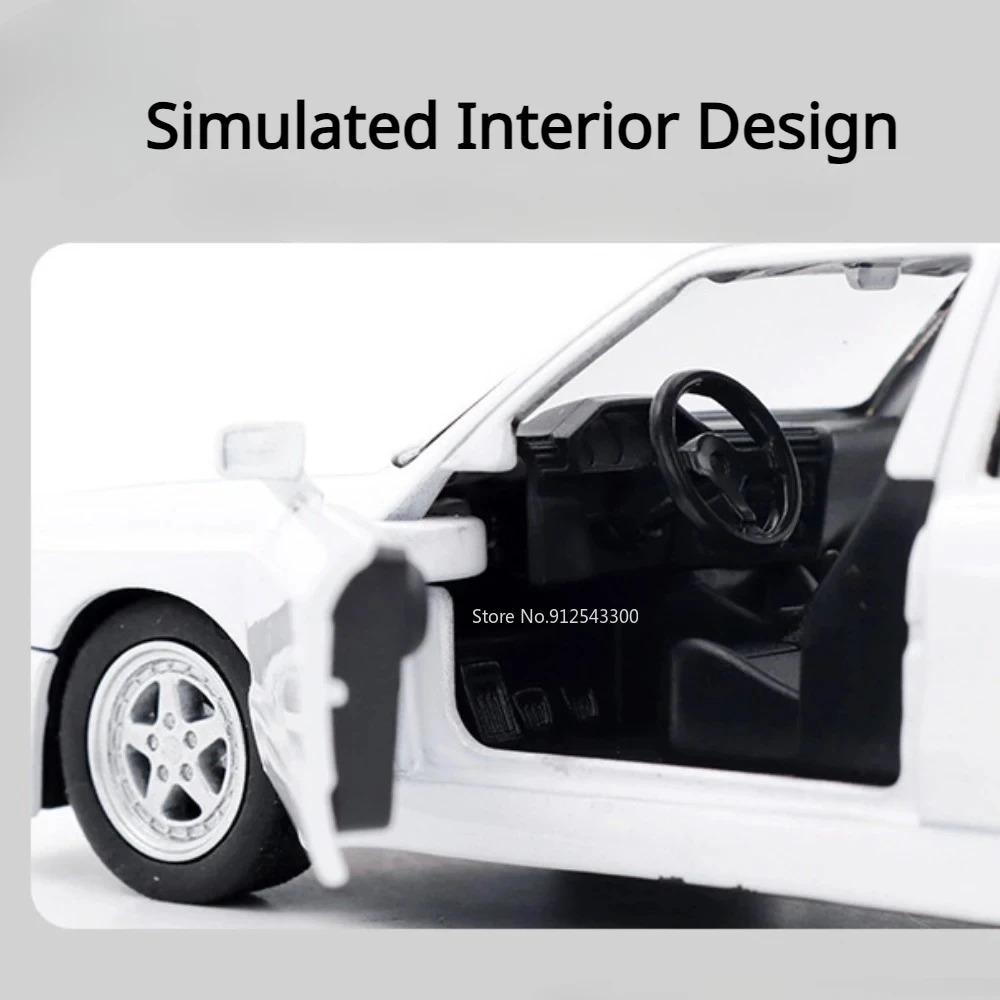 1/36 BMW M3 1987 Slitinové Hračky Model Auta Kovové Odlitky Hračky Vozidla Autentický Vynikající Interiér Natahovací 2 Otevírací Dveře Dětský Dárek