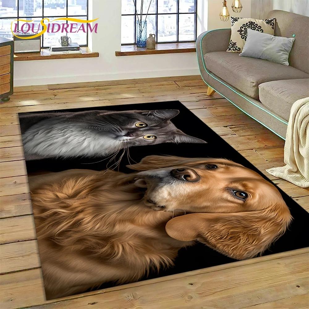 Niedlicher Hund Samojede, Chihuahua, Husky, Koki Cartoon Teppich für Schlafzimmer Wohnzimmer Zuhause Sofa Dekoration, Kind Groß Dekor Bodenmatte