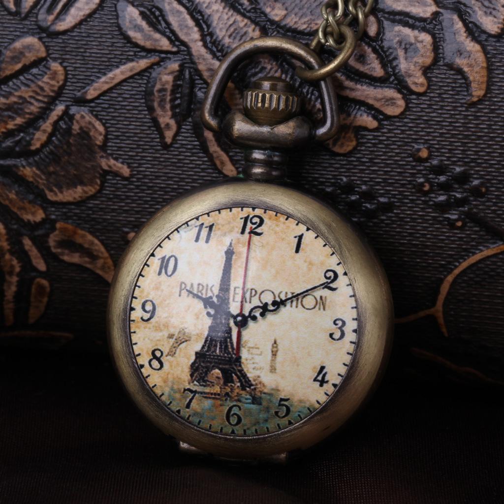 Vintage Pocket Watch Bronze Color Quartz Watch Cool Chain Hollow Love Heart Watches Necklace Pendant Gifts For Women Man