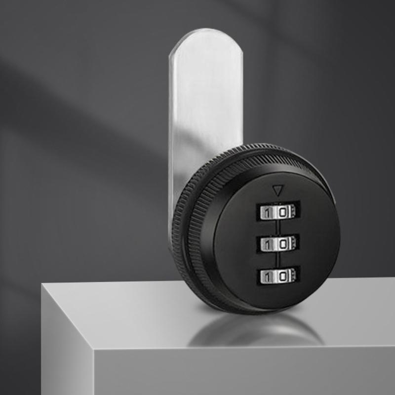 2Pieces Combination Lock 3 Digit Code Cams Lock Accessory for Drawers and Cabinet Sturdy Zinc Alloy Materials Use