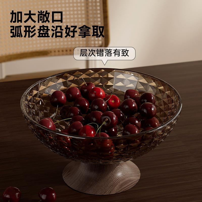 Fruit plate advanced sense light luxury living room coffee table large capacity snack dried fruit plate food grade drainable high foot fruit plate