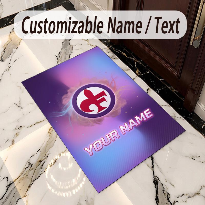 Crystal Velvet Rug Fiorentina FC Print Custom Name Text Floor Mat Home Decor