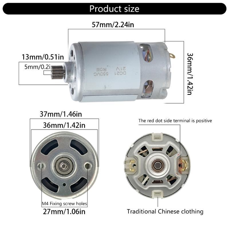 Practical RS550 Stainless Steel Small Motor 21V 28000RPM Suitable for Home Appliance and Electric Sawing Applications