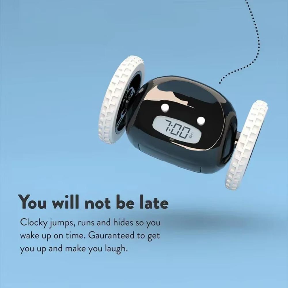 Unique Moving Whee Alarm Clock Magical Lazy Alarm Clock Creative Running Wheel Clock  Children