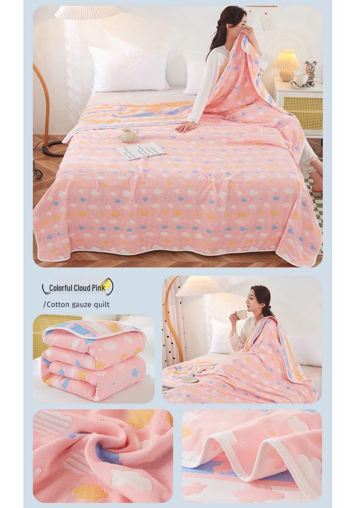 Premium A-grade Pure Cotton 6-Layer Gauze Comforter & Nap Blanket