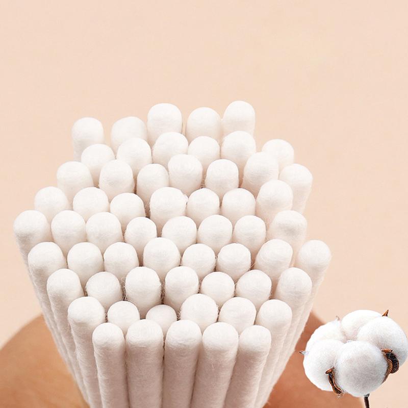 30/90Pcs Disposable Longer Cotton Swab Brush Lint Free Micro Brushes Wood Cotton Cotton Swab Brush Make Up Brushes
