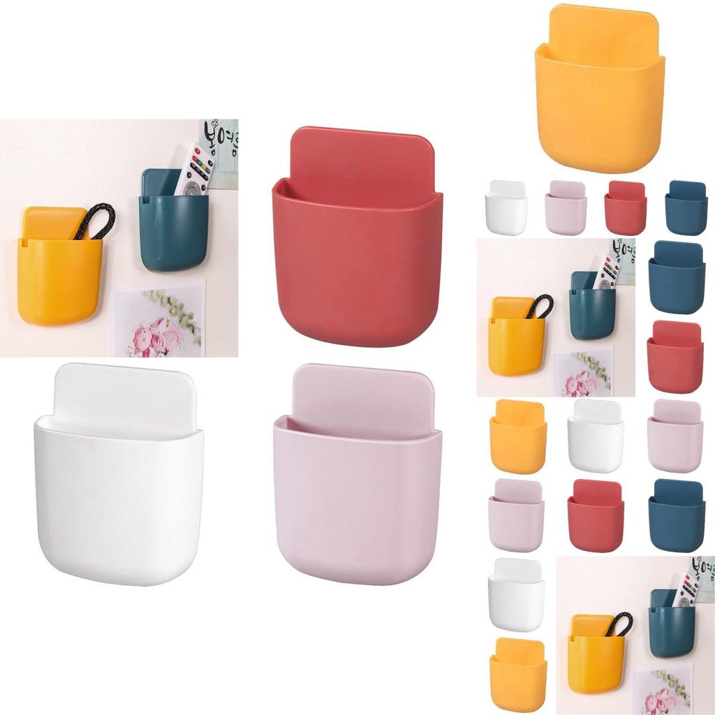 Wall-mounted Smart Tv Remote Control Holder Pp Material Stick-on Multi-functional Storage Box