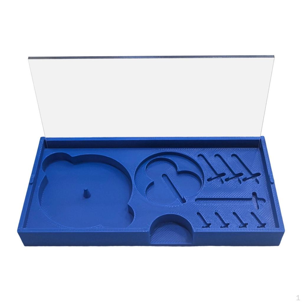 Watch Parts Storage Box Holder with Clear Lid Dials Placement Tray for Storing Watchmaker