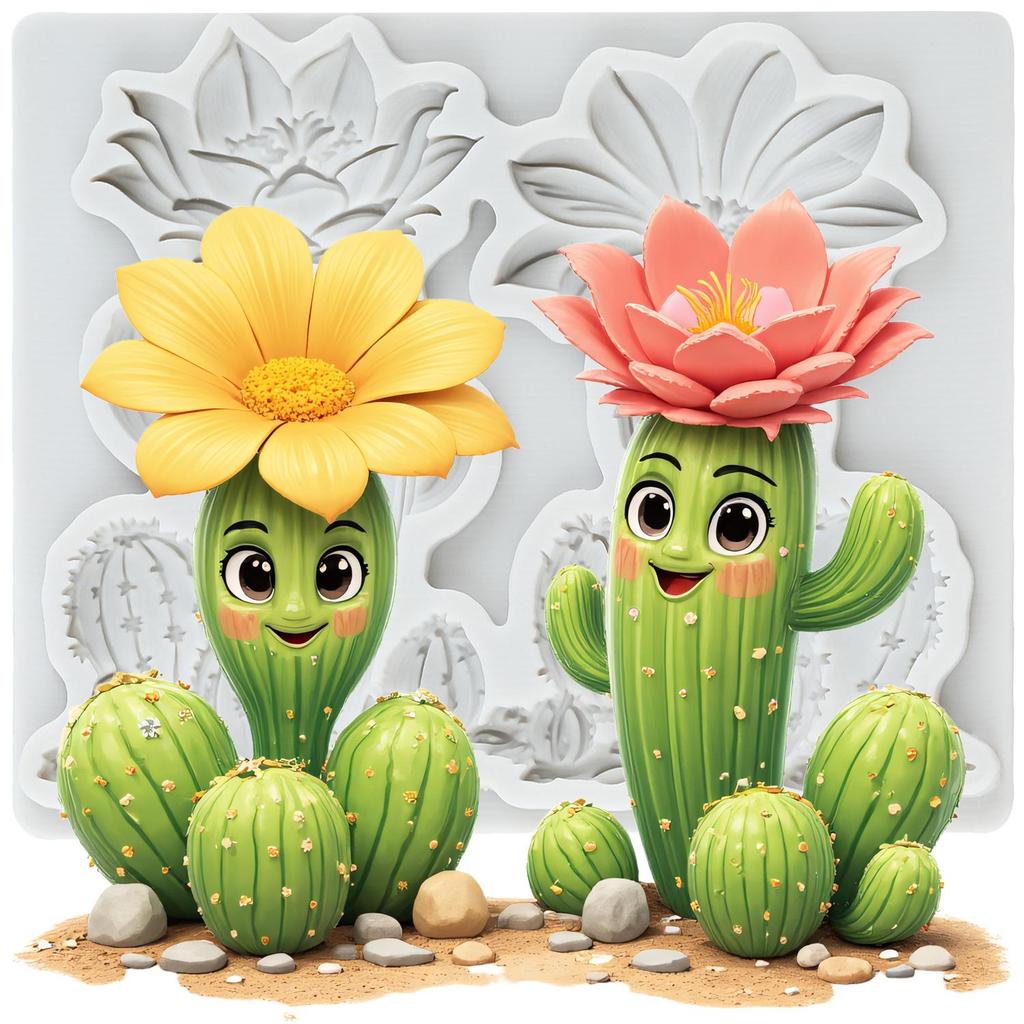 Cactus Silicone Mold Cactus Fondant Molds Cake Decorating Tools Cupcake Topper Candy Resin Clay Chocolate Gumpaste Mold