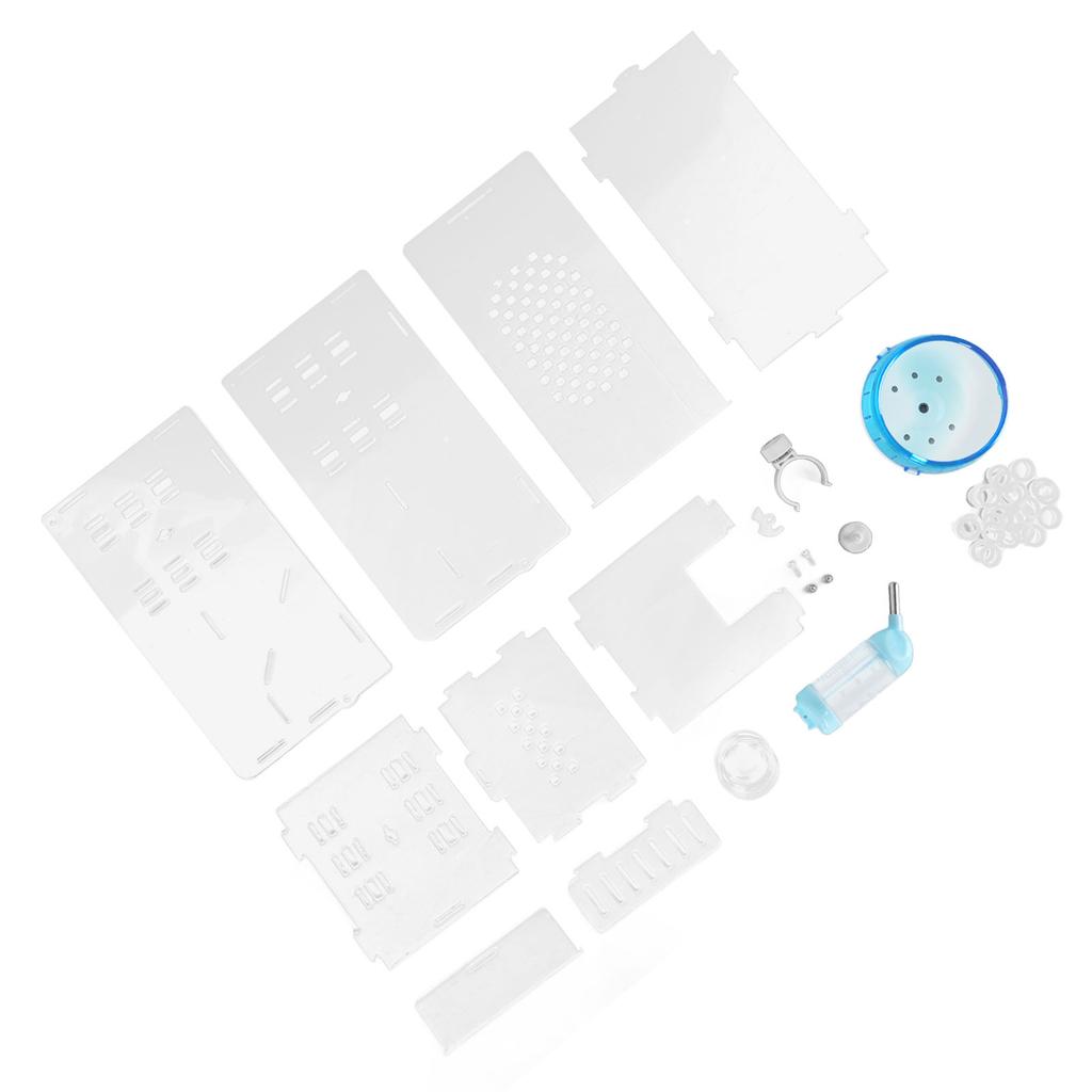 Clear Hamster Cage Acrylic with Silent Exercise Wheel Small Animal Cage for Little Hamster