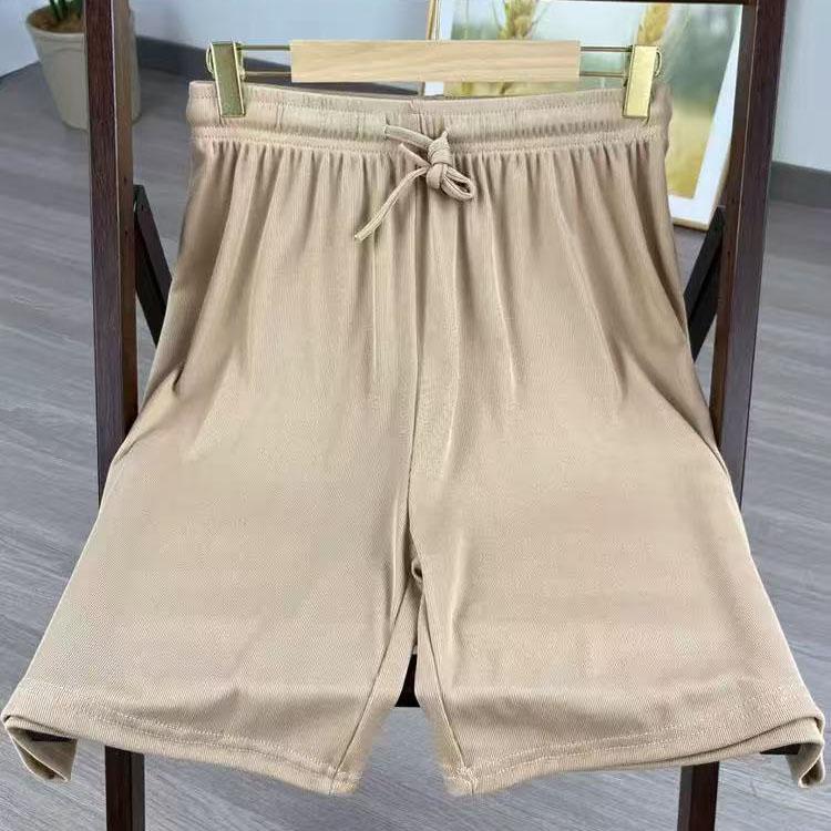 GMXIA Plus Size Women's Shorts Quarter Pants Women's High-waisted Ice Silk Pants Loose Women's Summer Casual Straight Leg Shorts