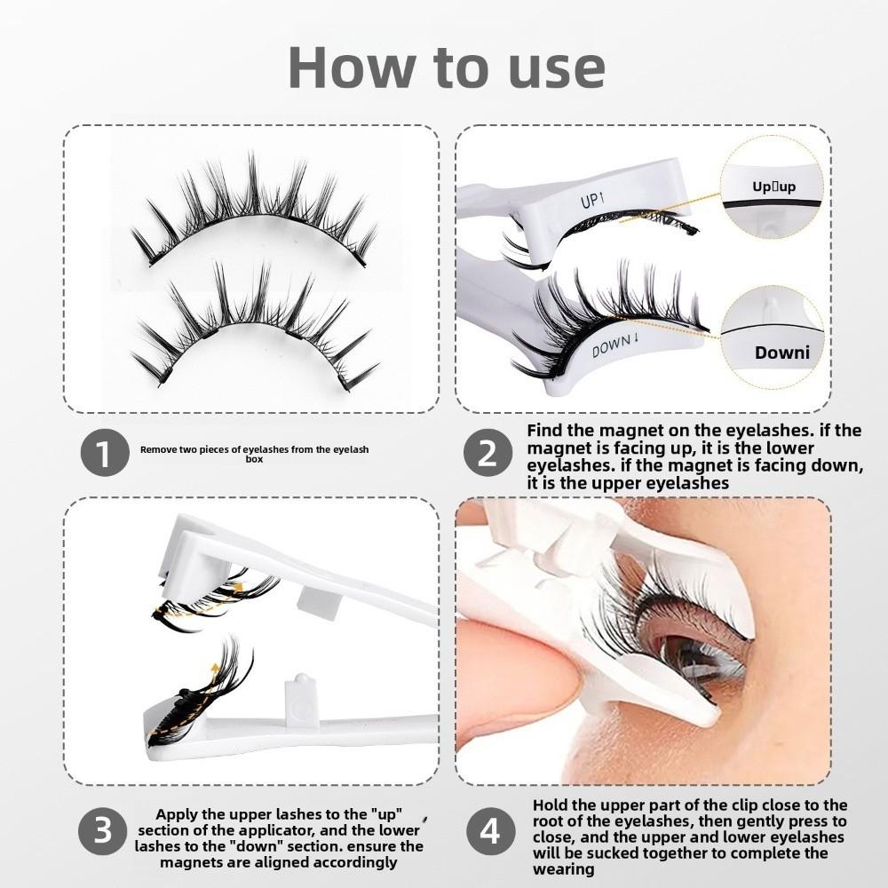 Mit Applikator Magnetische Wimpern Natürlicher Look Falsche Wimpern Heiße Fake Lashes Tägliches Tragen