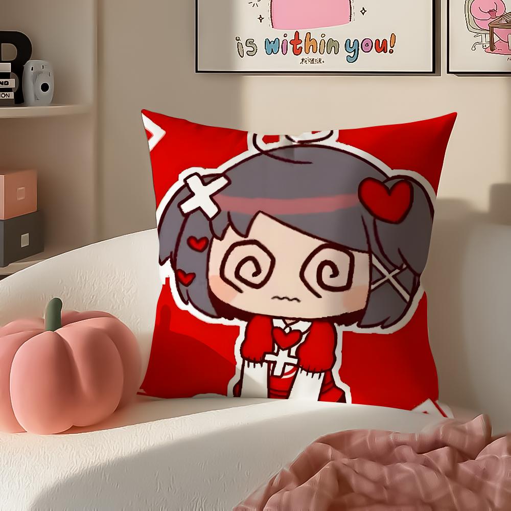 Cute Quirky Vocaloid Japanese PPepoyo Cushion Cover Pillowcase Short Plush Invisible Zipper Room Sofa Cushion Cover
