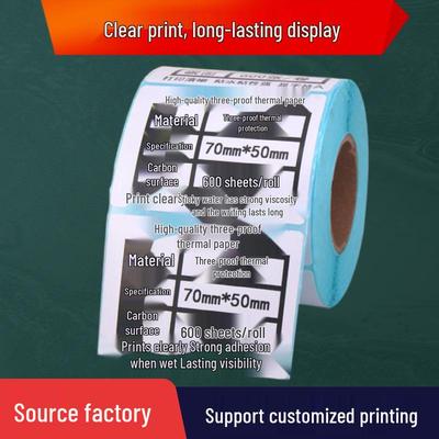 Wasserdichtes Selbstklebendes Thermopapier, 100x100mm, Barcode-/Frachtbriefaufkleber