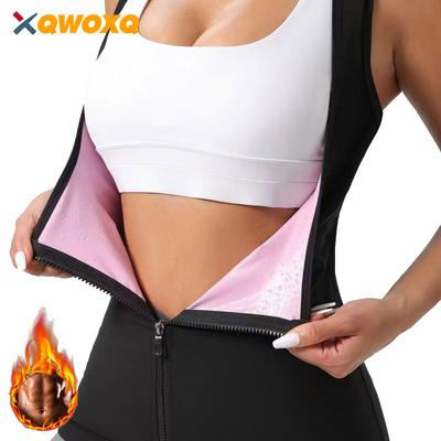 Damen Professioneller Schlankheitsanzug Hemd Gewichtsverlust Schweiß Körperformer Fitness Reißverschluss Workout Taillentrainer Unterstützung