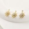 14k Gold-Plated Star Cross Diamond Pendant for DIY Jewelry