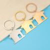 Creative Stainless Steel Hollow House Pendant Keychain - DIY Jewelry Gift