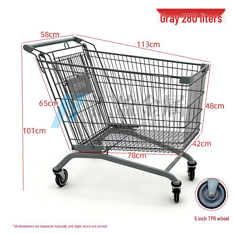European Herringbone Shopping Cart for Supermarkets and Warehouses