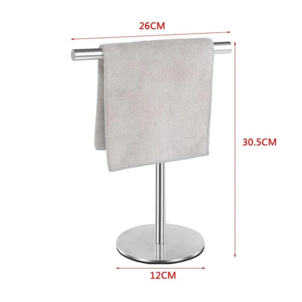 New Stainless Steel Towel Rack Movable Modern Style T-Shape Holder Multi-Purpose Rustproof Display Stand Kitchen