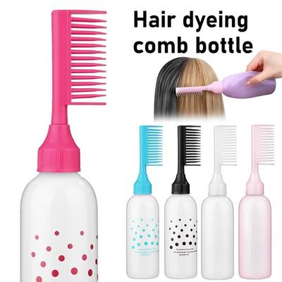 New Refillable Hair Dye Bottle with Comb Large Capacity Perming Solution Bottle Shampoo Brush Hair Dye Styling Tools
