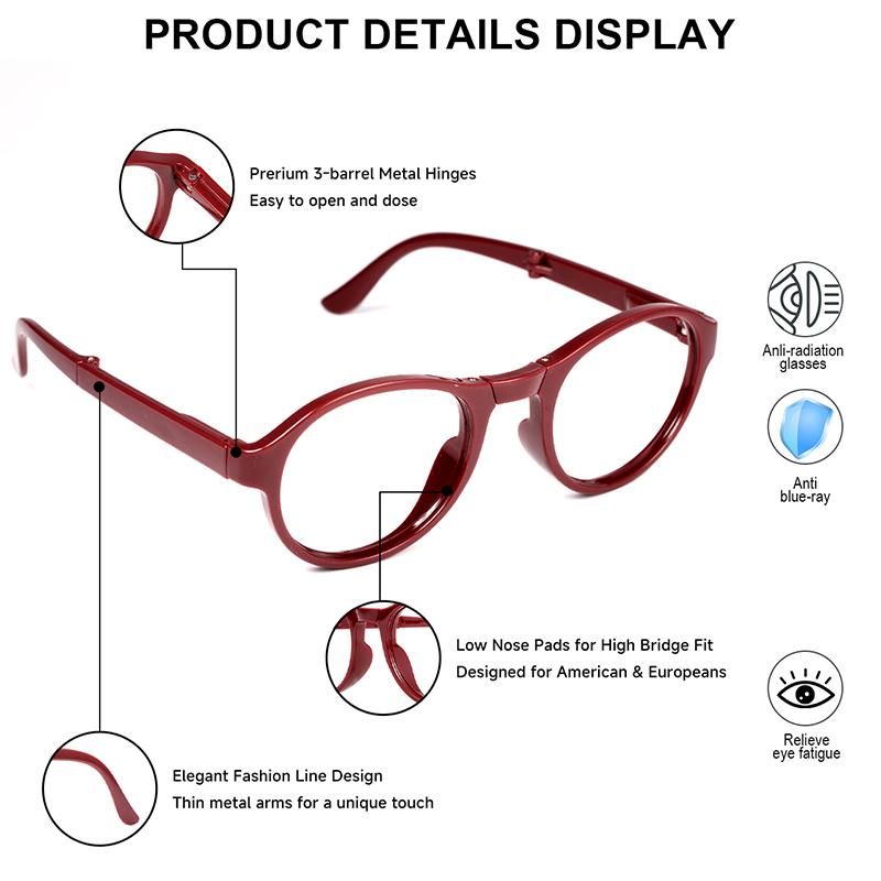 5PCS New Folding Reading Glasses Women Men Anti-Blue Light Portable Magnifying Presbyopia Eyewear +100 +150 +200 +250 +300