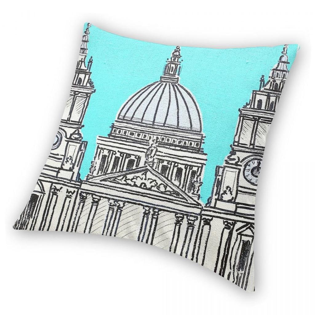 St Pauls Cathedral Square Pillowcase Polyester Linen Velvet Printed Zip Decorative Pillow Case Home Cushion Cover 18"