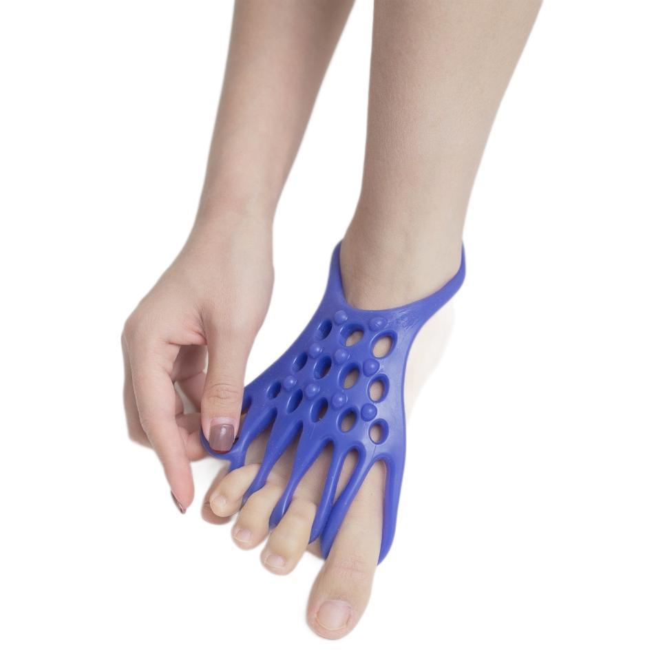 Fitness Yoga Stretch Strap Muscle Relax Foot Stretcher Sole Massage Calf Relax Band Hallux Valgus Corrector 2pcs синий