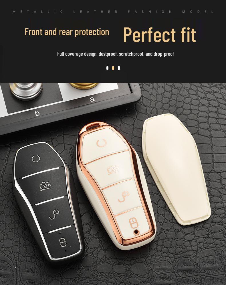 BYD Car Key Cover: Compatible with Qin PLUS, Tang DMI, Dolphin, E2, Song Pro, QinHan EV, E6, and Yuan Models.