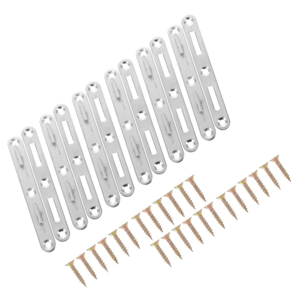 6Sets Bed Rail Bracket Thickened Iron Connecting Fittings Stable Structure Bed Frame Hardware Fasteners Heavy Duty Furniture
