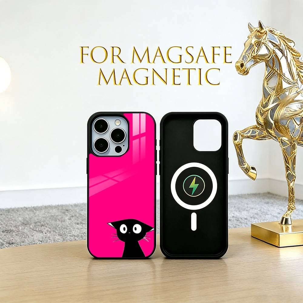 Einsames Illustrations-Handyhülle für iPhone 17, 16, 15, 14, 13, 12, 11 Plus, Pro Magnetisch mit Magsafe Kabelloses Laden