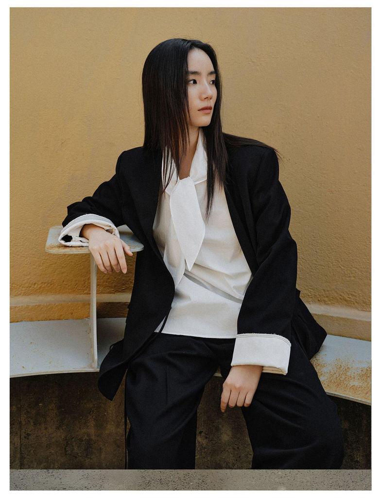 Elegant Early Spring Lace-up Cotton Shirt, Long Sleeve Versatile Fashion Top