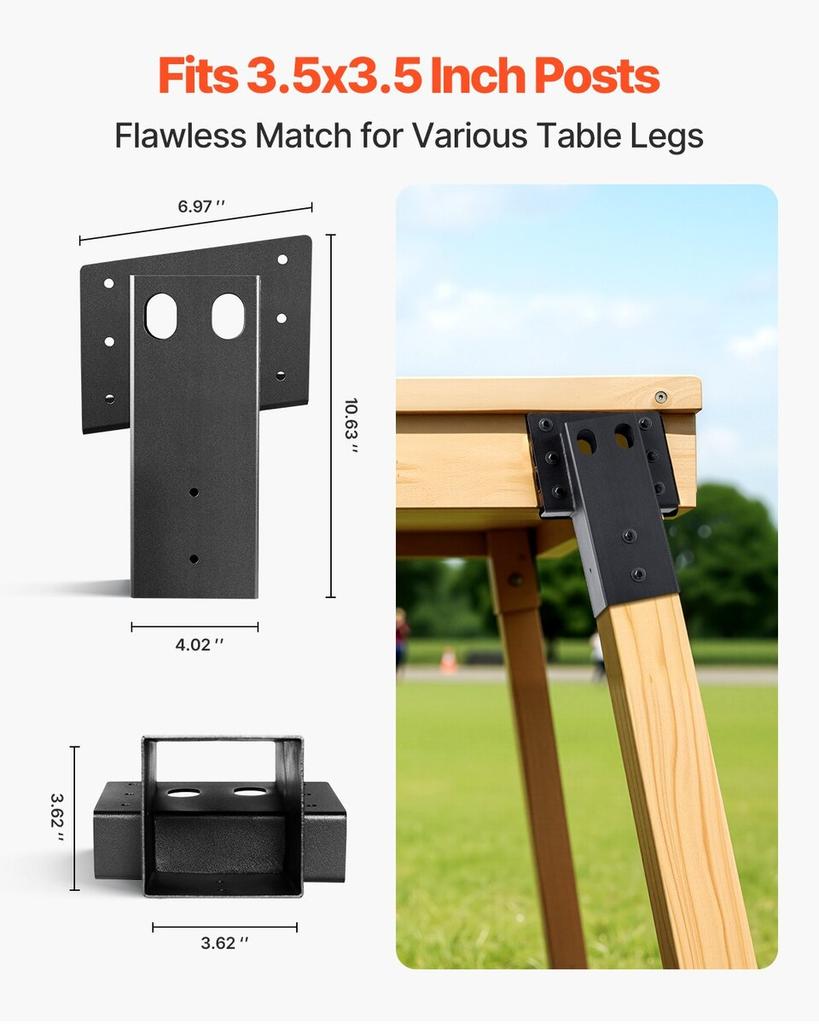 Compound Angle Platform Brackets Fit 3.5x3.5 In/88.9x88.9 Mm Lumber 8 Pcs