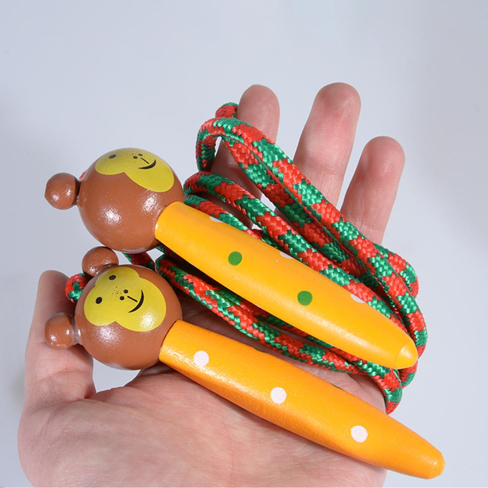 Creative Cute Skipping Rope Children's Toy Wooden Handle Jumping Game Fitness Build Random Handle Style Award Christmas Halloween Gift