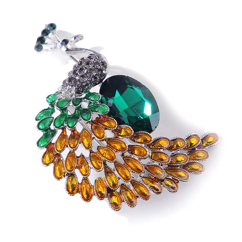 Broches de pavo real con diamantes de imitación, alfileres, joyas, banquetes, regalos de Navidad, accesorios