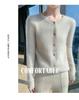 Women's 2025 Retro Cable Knit Cardigan, Long Sleeve, Round Neck, Loose Fit, Short Sweater Jacket, Versatile Layering Piece