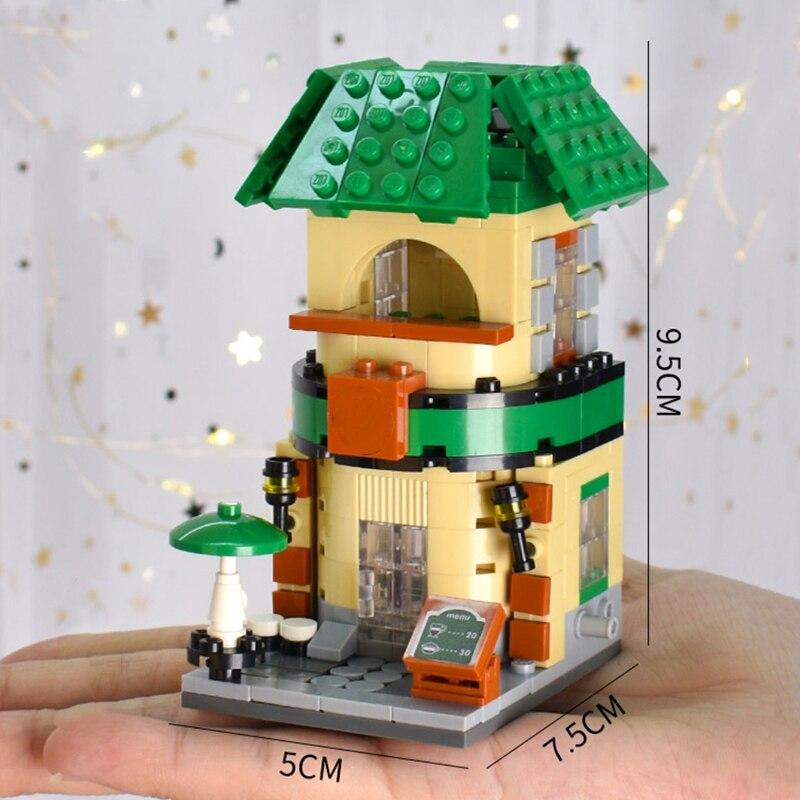 LOZ 1608 City Street Coffee Drink Tea Bread Shop Store Architecture DIY Mini Blocks Bricks Building Toy for Children Gift No Box