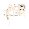 Chanel Logo Faux Pearl Brooch Women accessories Gold FF6919