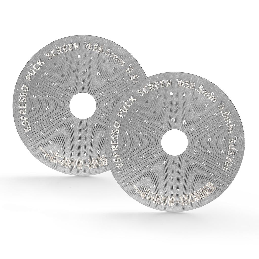 MHW-3 BOMBER 58.5 Mm Espresso Filter Espresso Pack Screen with Round Holes for La MarzoccoGaggia 2 Pieces 0.8 Mm Thick Coffee Filter 304 Stainless