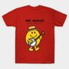 Asian Size Men Black Print T-shirt Mr. Banjo No-Cut Print Cotton Tshirt