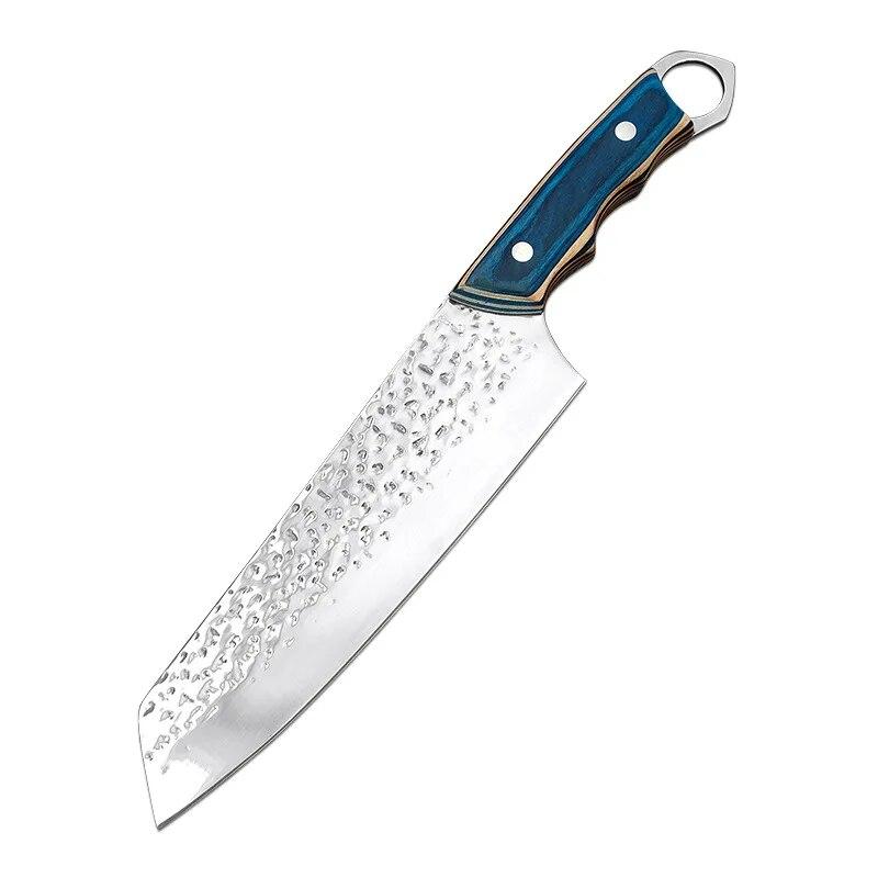 Sada nožů z nerezové oceli Krájecí nůž Nůž Santoku Univerzální vykosťovací nůž Barbecue nůž s dřevěnou rukojetí