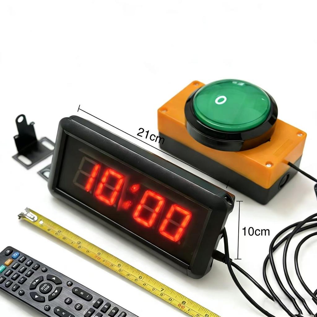 4-digit LED Countdown Clock Stopwatch with Remote Control, School Rush Answer Competition Game Timer, Button selectable, 1.5 in,