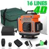 4800mAh IP54 16 Lines Laser Level 4D Self-Leveling 360 Horizontal And Vertical Cross Super Powerful Green Laser Level APP Control