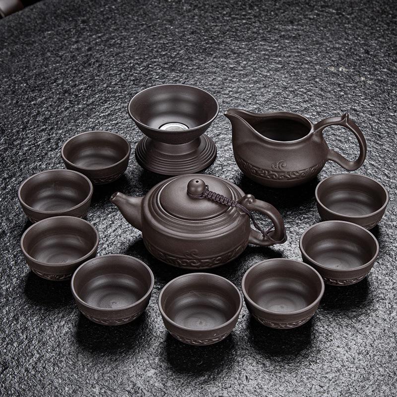 Antikes Yixing Lila Ton Teegeschirr Haushalts Teekanne und Tassenset Benutzerdefinierte Schönheitsfilter Teekanne Handgefertigte Zen Meister Tasse