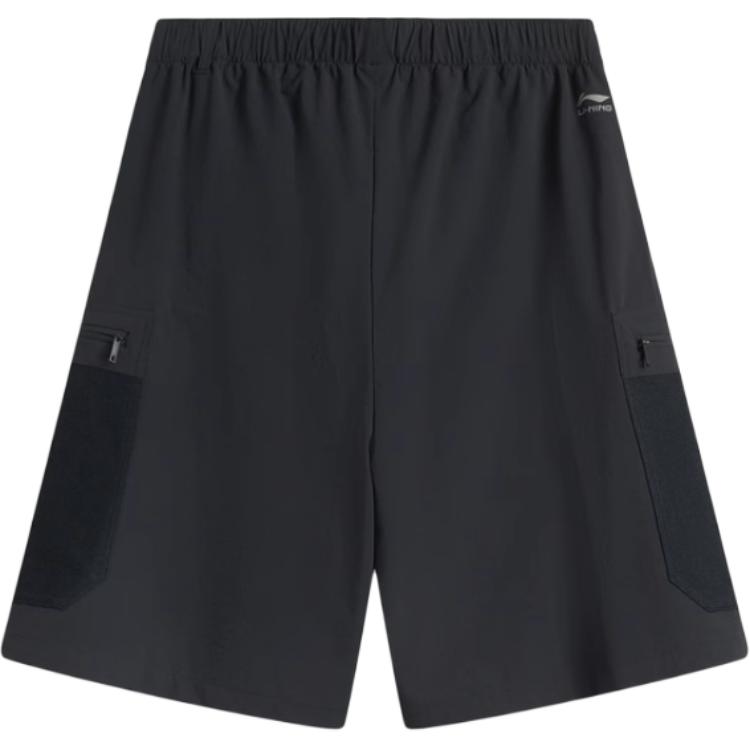 Li Ning Sports Lifestyle Series Solid Color Breathable Versatile Simple Sports Shorts Men Shorts Black AKSV285-3