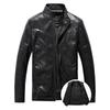 Men's Stand-Up Collar Business Casual Leather Jacket PU Men's Motorcycle Leather Jacket Men's American