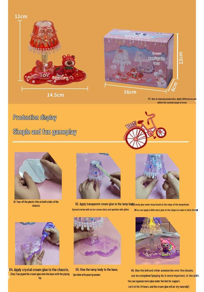 DIY Crystal Night Light Desk Lamp Kit for Girls - Educational Toy & Creative Craft Set
