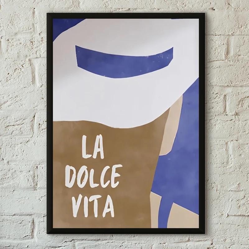 Minimalist La Dolce Vita Lemon Canvas Poster Fresh Lemon Fruit Wall Art for Modern Living Room Bedroom Bar Cafe and Home Decor