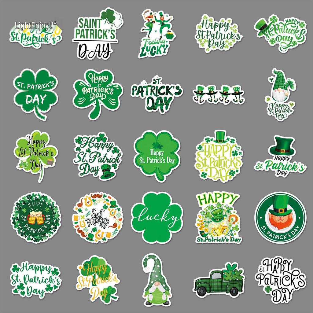50 St. Patrick's Day Cartoon Graffiti Stickers for Personalized Decoration On Laptops and Luggage
