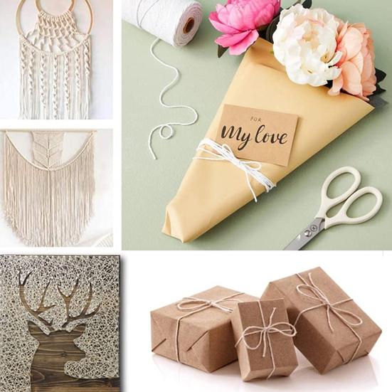 1 Rolle DIY Baumwolle Naturfaden Touch Material weich schneidbar gute Festigkeit keine Geruchsbindung